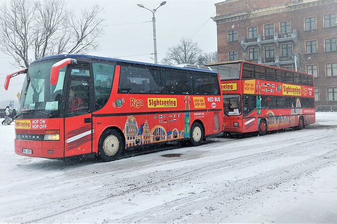 24h Riga Sightseeing Red Bus Grand Tour - Stop by stop: from fortifications to monuments and markets
