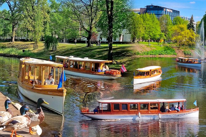 Riga City Canal & Daugava River Premium Boat Tour with Audioguide - Kronvalda Park and the National Theatre from the canal